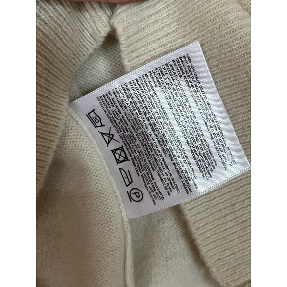 Opaque Ivory 100% Cashmere Sweater, Crew Neck, Raglan Sleeve Accent, Women Large - Picture 8 of 8